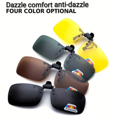 4pcs Clip on Flip Up Sunglasses Polarized Night Vision Glasses