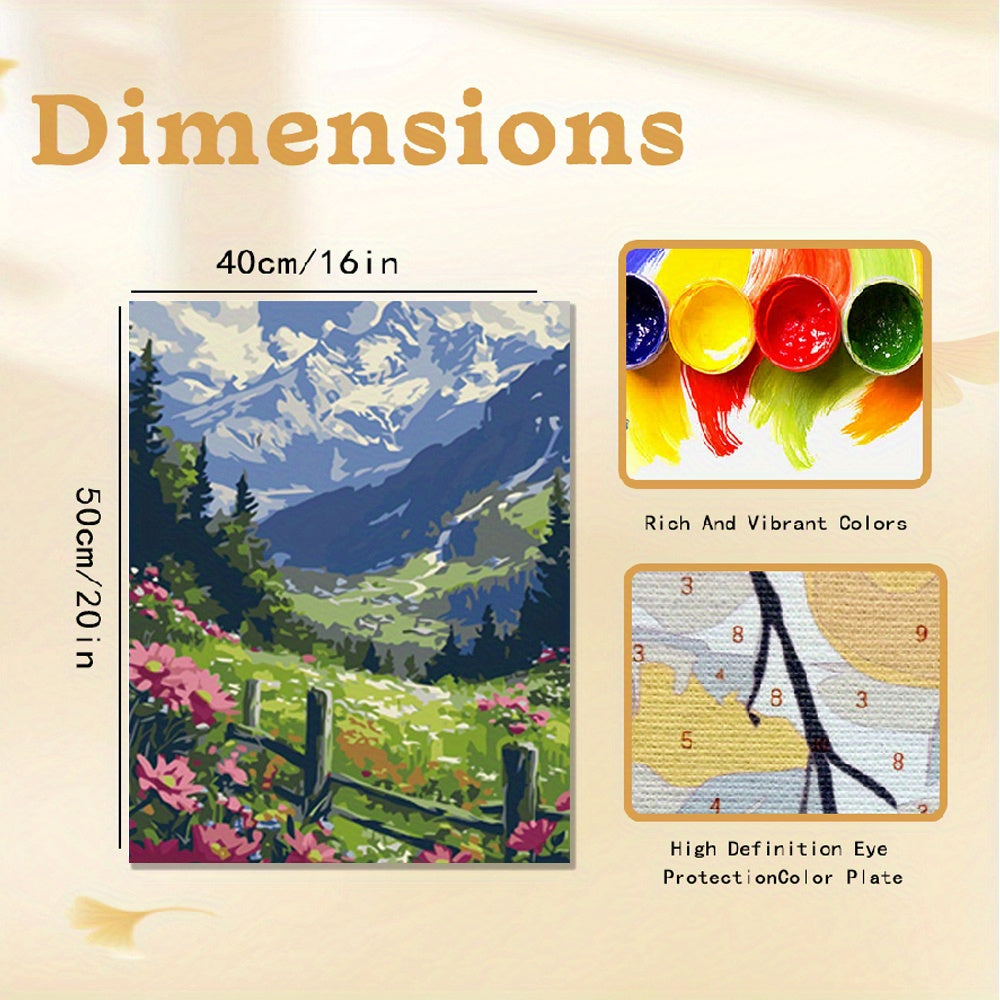 2pcs Snow Mountain Landscape Painting DIY Acrylic By Number 40x50 Unframed