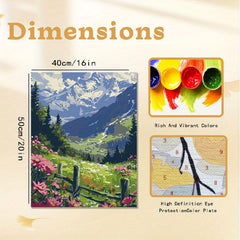 2pcs Snow Mountain Landscape Painting DIY Acrylic By Number 40x50 Unframed