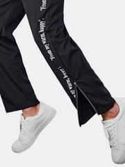 Men's Letter Pants Zipper Drawstring Pocket Casual Trousers