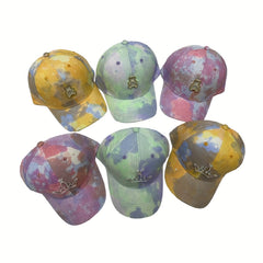 Crown Bear Hat Tie Dye Cotton Duck Tongue Hat for Kids