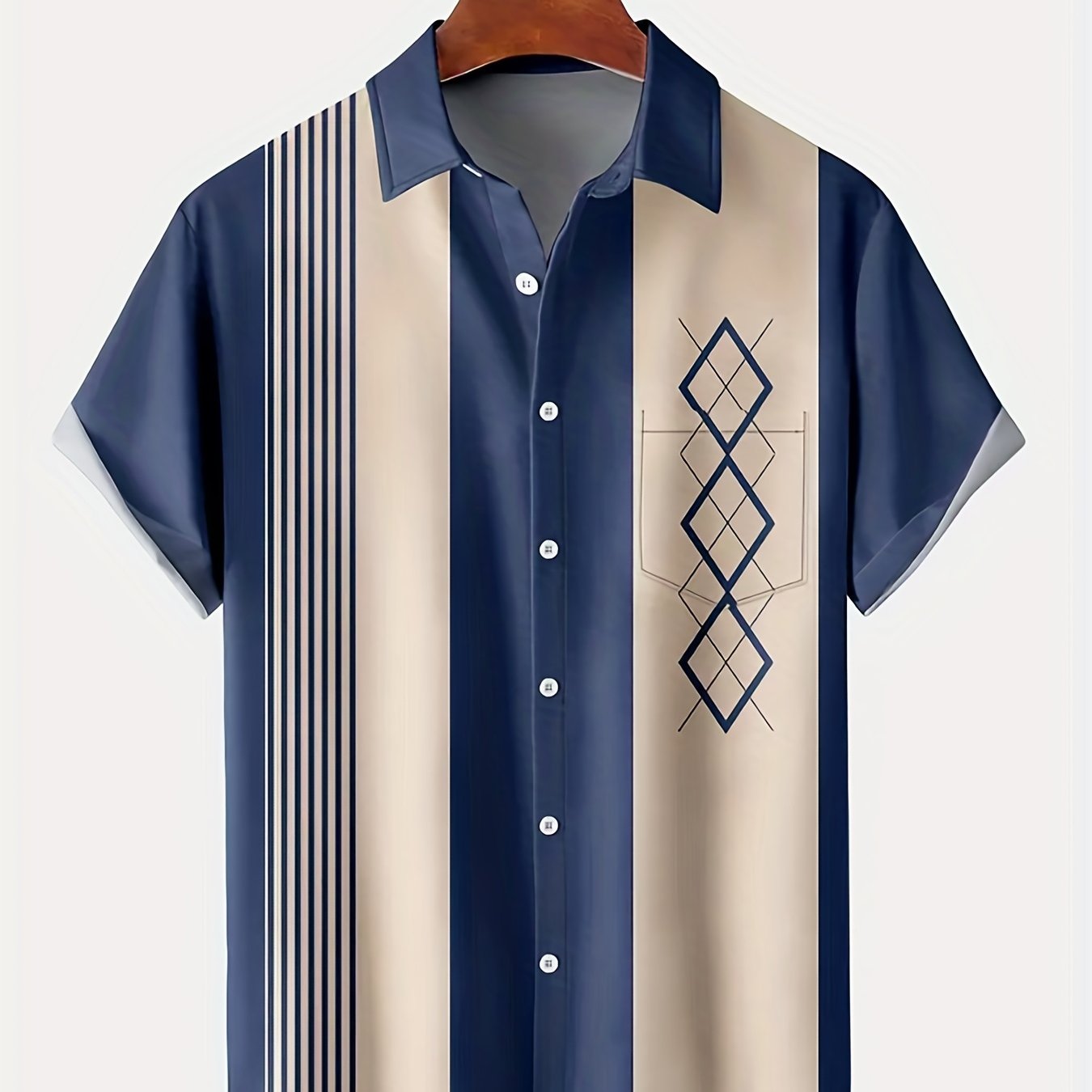Vertical Stripe Pattern Men's Hawaiian Shirt