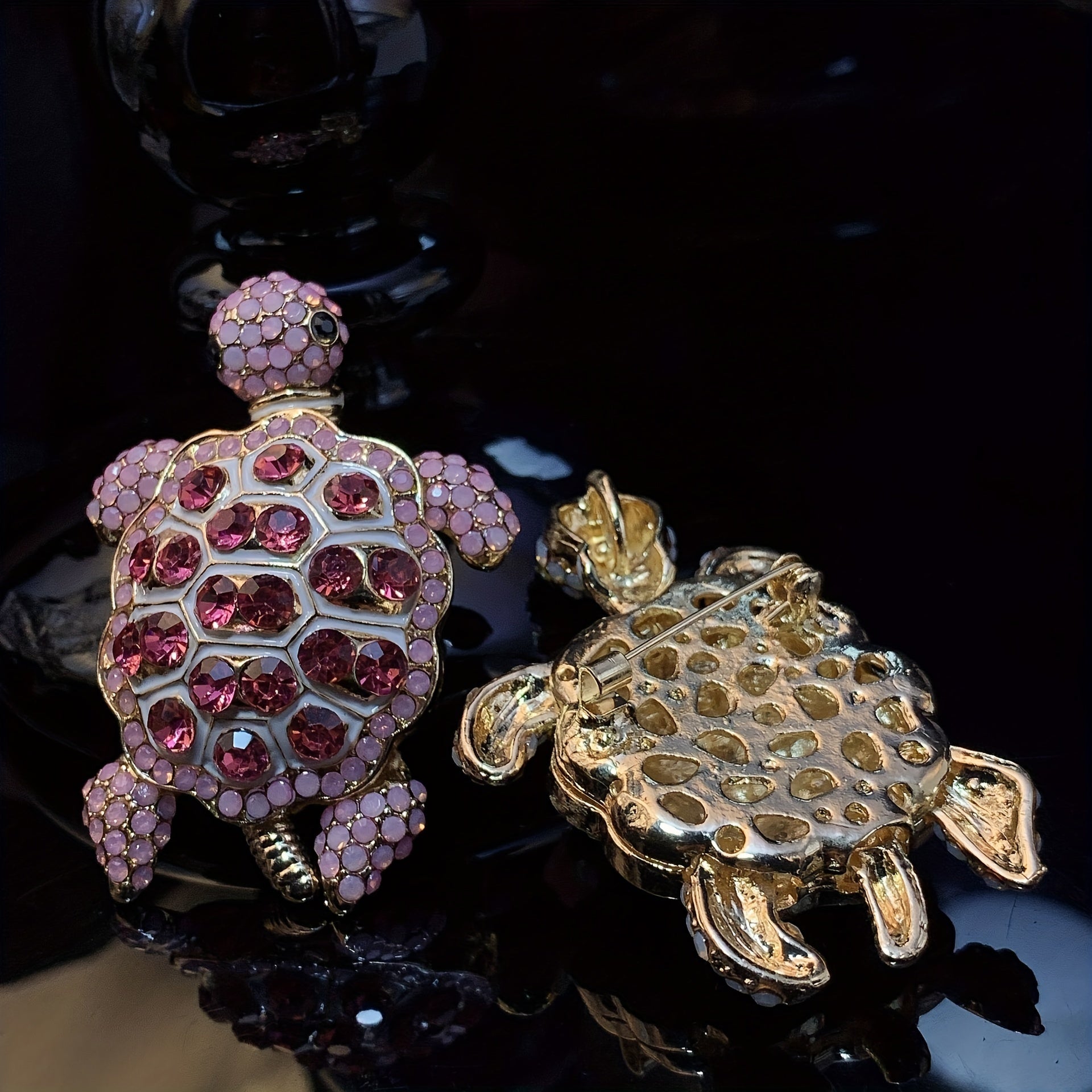 Sea Turtle Brooch Pin Crystal for Girls Marine Animals Cute Lapel Pin
