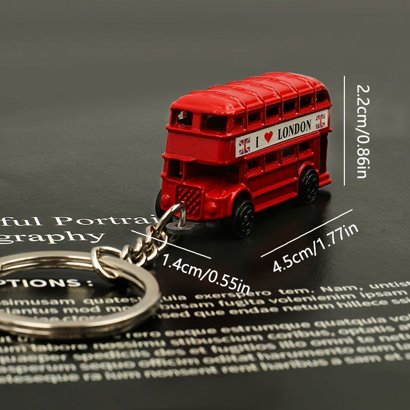 London Double Decker Bus Telephone Booth Keychains