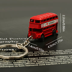 London Double Decker Bus Telephone Booth Keychains