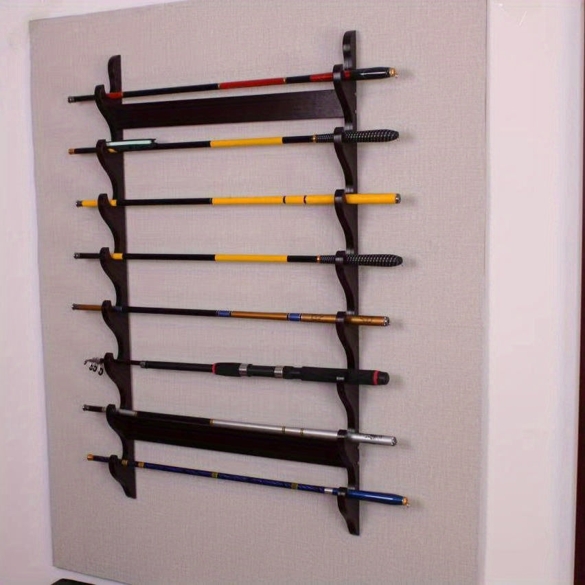 Wall Mounted Fishing Rod Holder for Organizing Gear