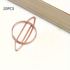 20pcs Planet Binder Clip Metal Paper Clips for Books Memo Clips