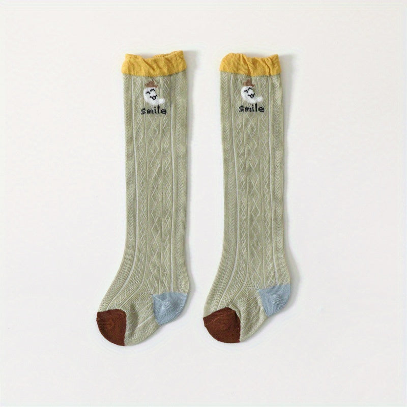 Baby Summer Long Tube Mesh Socks - Mosquito Repellent Knee Length Cartoon Socks