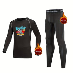 Kids Compression Fleece Sets Crew Neck Pullover & Matching Pants