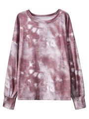 Tie Dye Long Sleeve T-Shirt Crew Neck Sweatshirt Women's Clothing