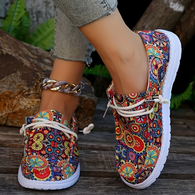 Women's Colorful Floral Canvas Low Top Shoes