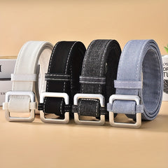 Square Buckle Casual Cloth Belt Solid Sports Belt Unisex