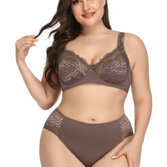 Contrast Lace Push Up High Waist Lingerie Set