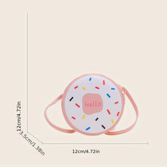 Kids' Cartoon Donut Crossbody Bag PU Leather Lightweight Shoulder Bag