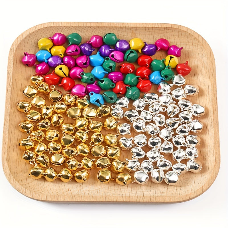 100pcs 6mm 14mm Golden Bells Christmas Decoration Small Bell Windbell Pendant