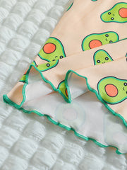 Kid's 2pcs Avocado Print Pajamas Set Long Sleeve Top & Pants Comfy PJ Set