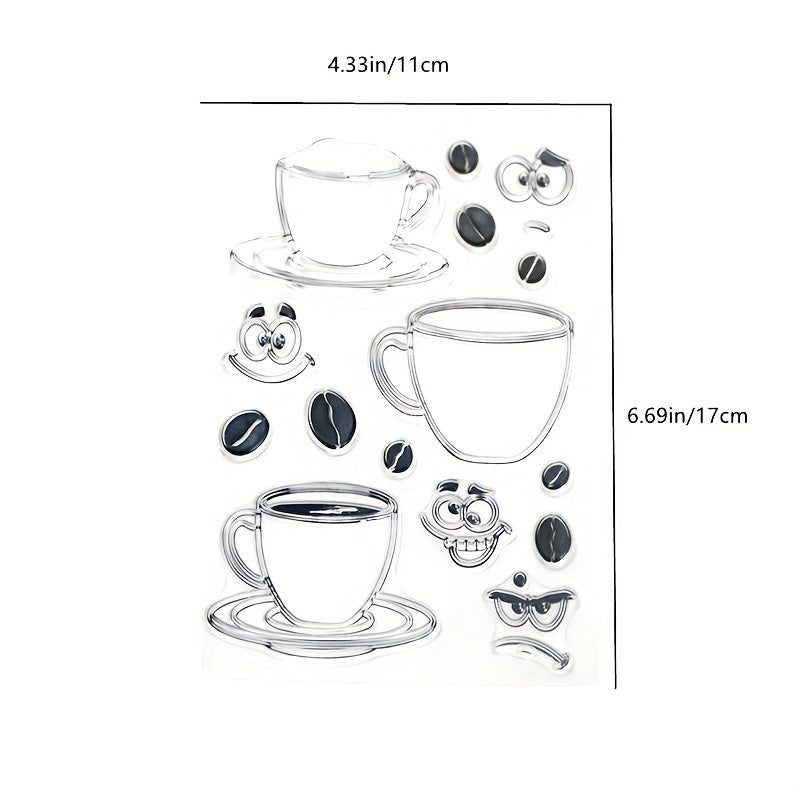 DIY Coffee Smiley Silicone Transparent Stamp
