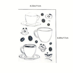 DIY Coffee Smiley Silicone Transparent Stamp