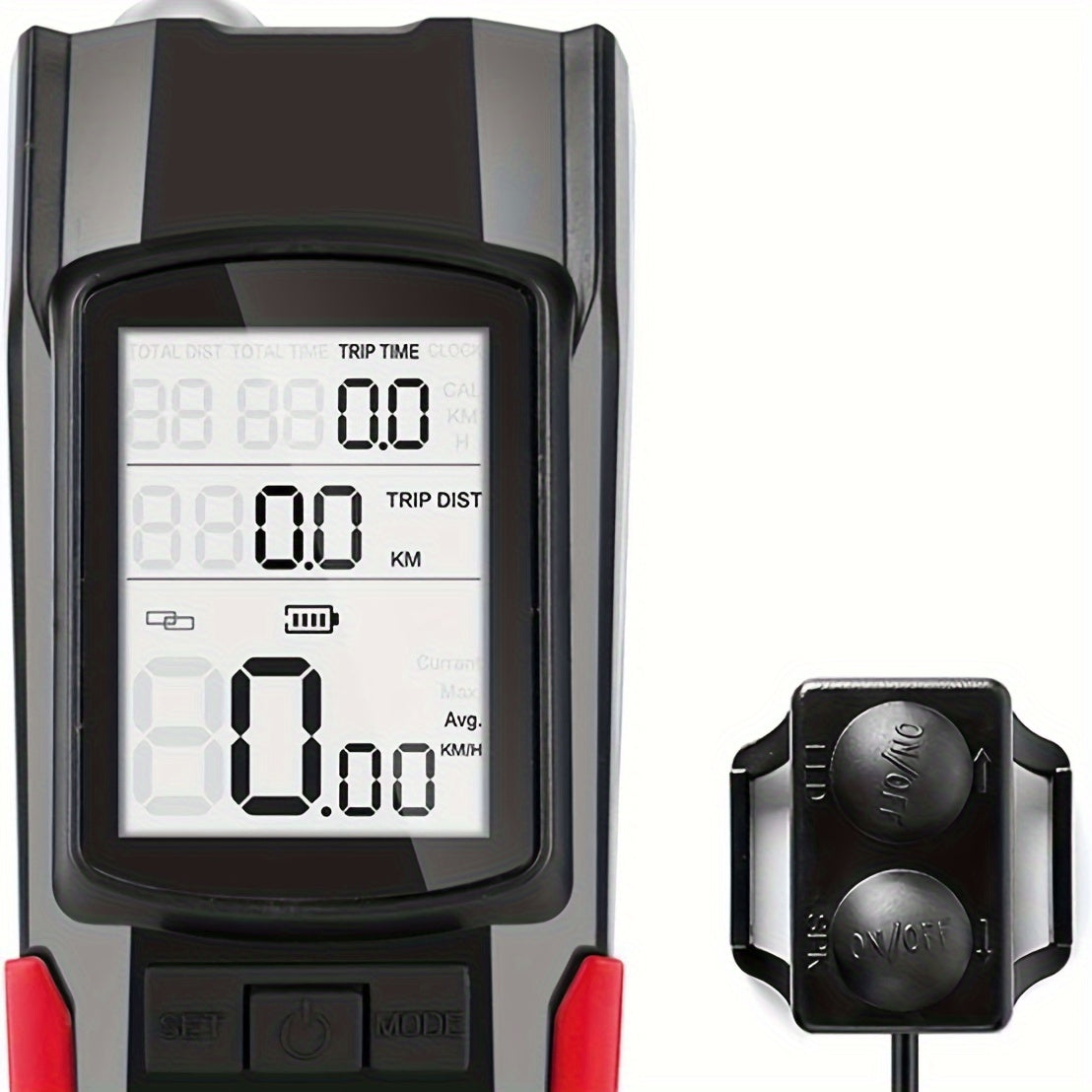 Waterproof Bicycle Light w/ Speedometer Odometer & Horn, 4 Lighting Modes