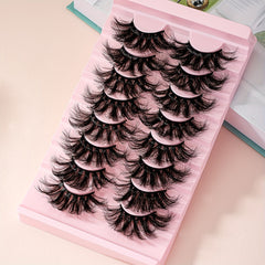 25mm 8 Pair False Eyelashes 9D Cat Eye Fluffy Soft Lashes Thick Faux Mink