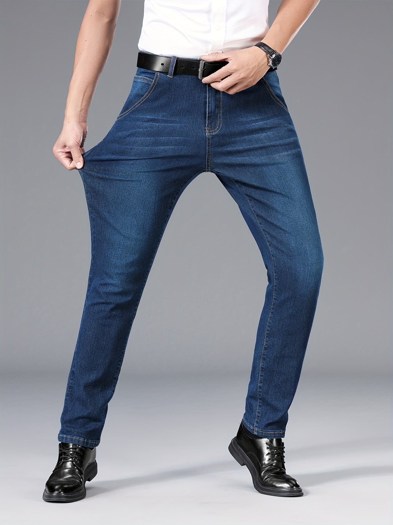 Men's Stretch Straight Leg Jeans Business Gift