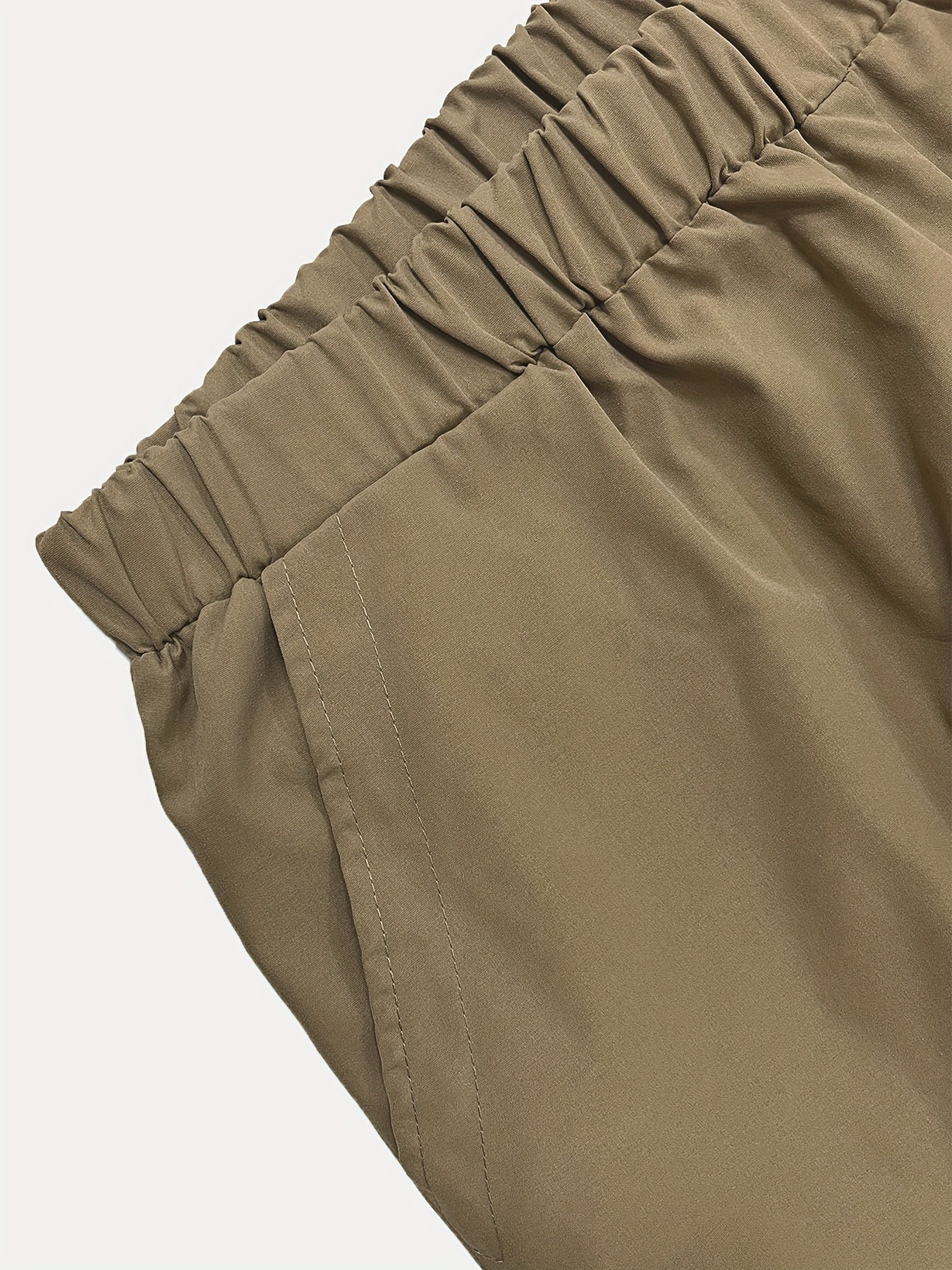 Solid Button Casual Pants with Pockets