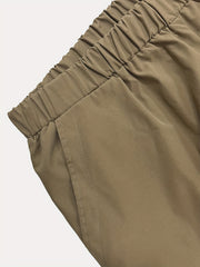 Solid Button Casual Pants with Pockets