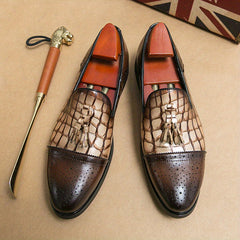 Men's Brogue Tassel Loafer Shoes Slip On Non-slip Casual Shoes
