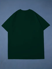 Flower & Shark Pattern Men's Cotton Crew Neck T-shirt
