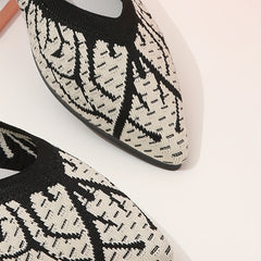 Women's Knit Ballet Shoes Point Toe Lightweight Flat Shoes