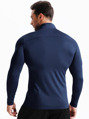 Men's Quick Drying Compression 1/4 Zip Pullover Long Sleeve Base Layer