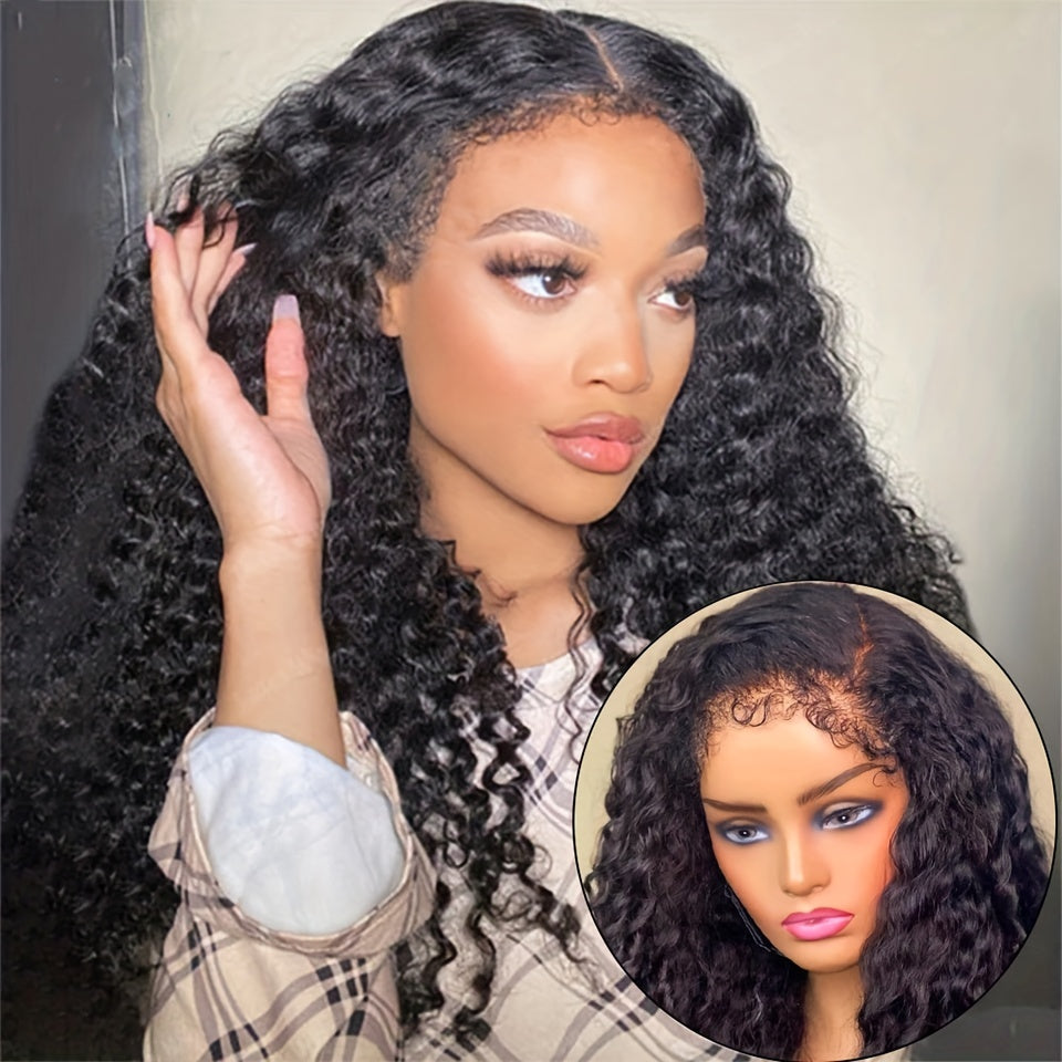 Kinky Curly Edges Hairline 13x4 Lace Front Wigs
