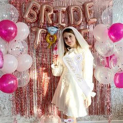 4pcs Bridal Veil Set with Golden Embroidery & Accessories