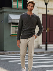 Men's Casual Jogging Pants Cotton Chino Overalls Hiking Sweatpants