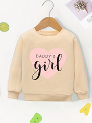 Girls Casual Pullover Sweatshirt DADDY'S Girl Print