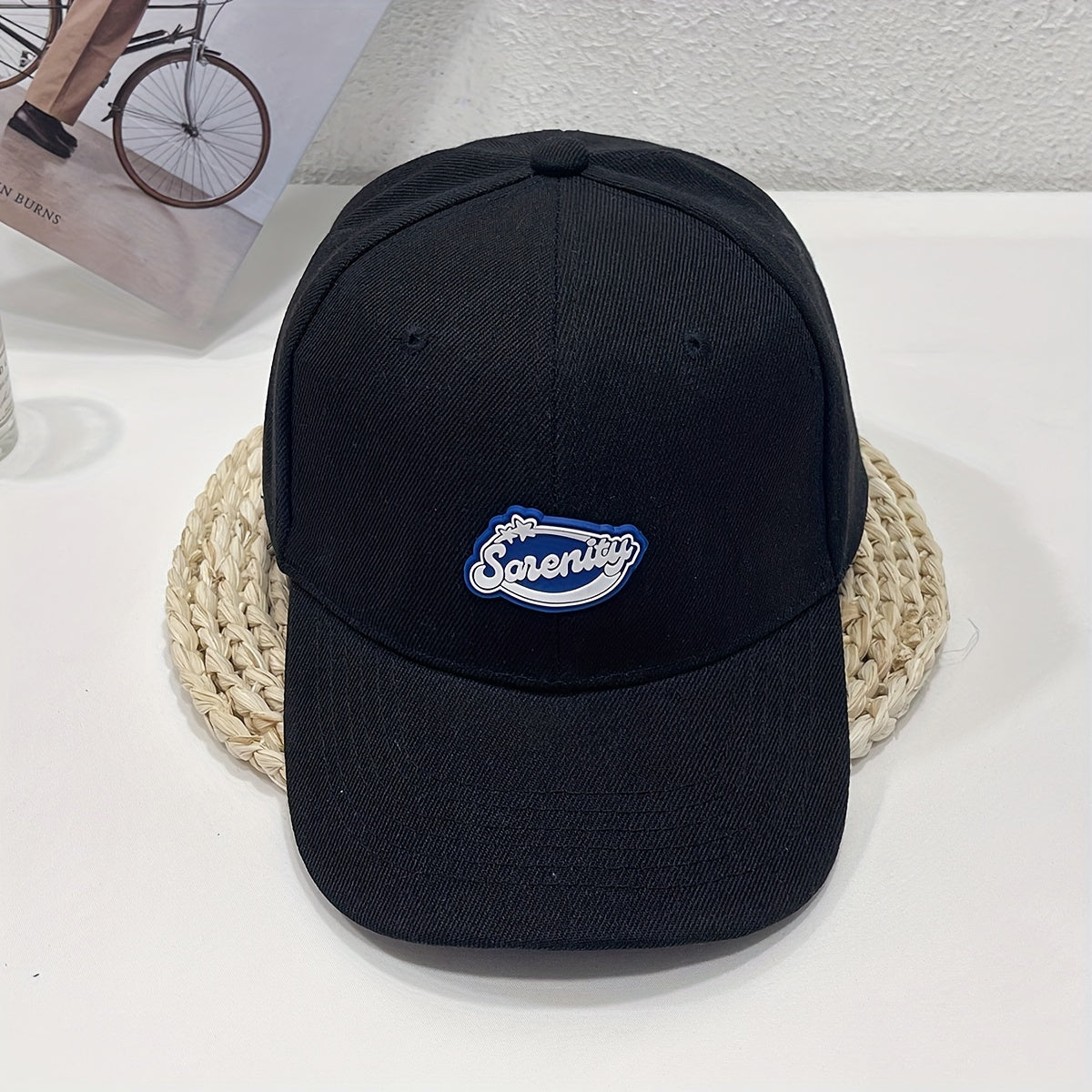 Label Decor Baseball Cap Solid Casual Couple Dad Hats Unisex Adjustable Sun Hats