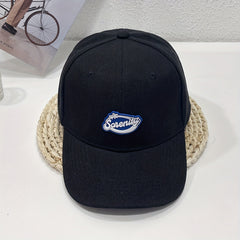 Label Decor Baseball Cap Solid Casual Couple Dad Hats Unisex Adjustable Sun Hats