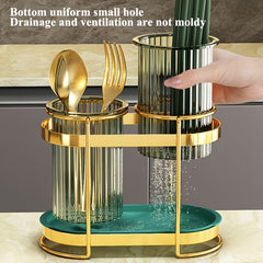 Kitchen Forks Chopsticks Holder Carbon Steel Wall Mount Countertop Storage Shelf
