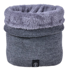 Solid Plush Scarf Leather Marks Neck Warm Head Wrap