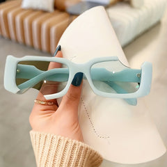 Semi-rimless Sunglasses Women's Shades Y2K Fashion Sunscreen Glasses