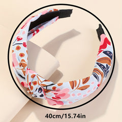 4pcs Flower Cross Knot Hair Bands Floral Wide Headbands Vintage Hairband