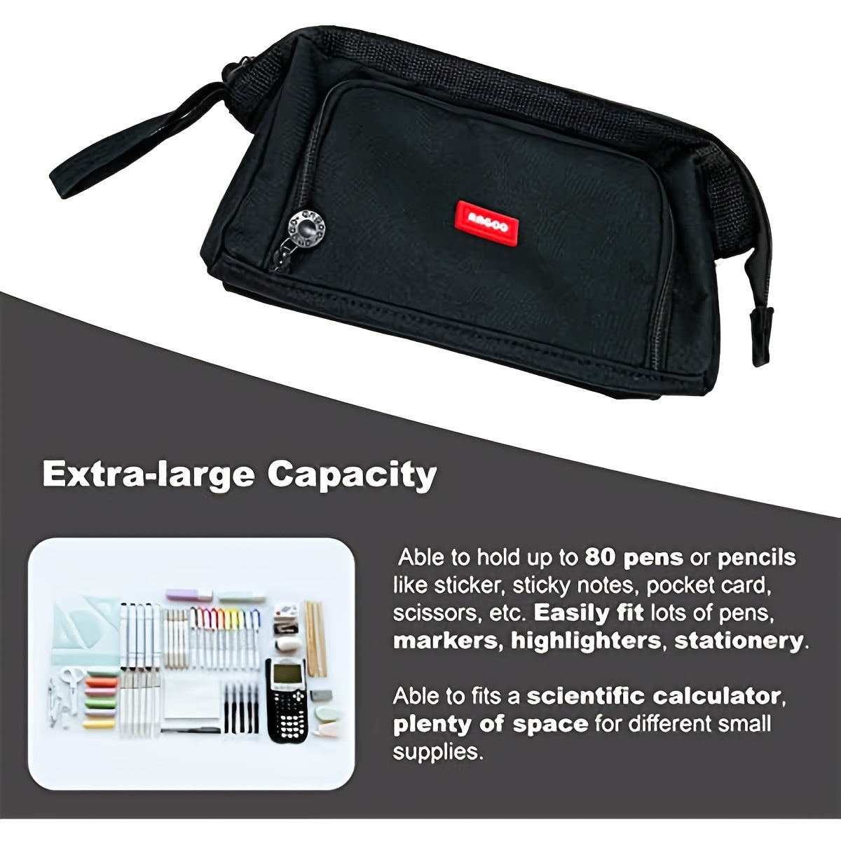 Large Capacity Pencil Case Marker Case Handheld Pen Bag Storage Holder