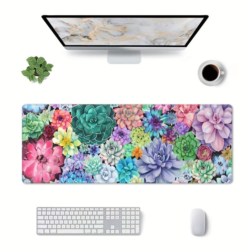 Large Flower Pattern Mouse Pad Non-Slip Rubber Base
