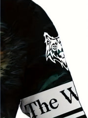 Wolf 3D Print Hoodie Men Comfy Loose Hooded Pullover Autumn Winter