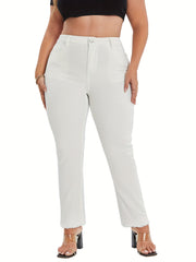 High Rise Fringe Trim Jeans