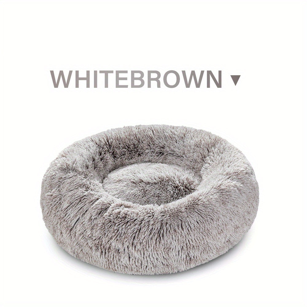 Plush Dog Bed Anti-anxiety Round Pet Bed