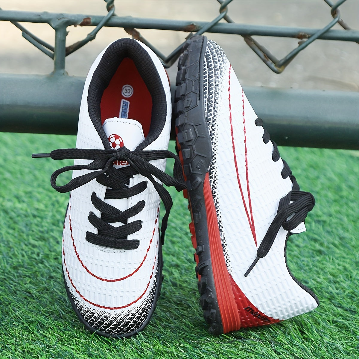 Boy's Turf Football Boots Anti skid Lace Up TF Soccer Cleats