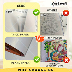 GDTME Cozy Village Coloring Book for Teens & Adults 24 Pgs Fall Art