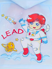 Astronaut Graphi Raincoat for Kids, Hooded Outdoor School Gift