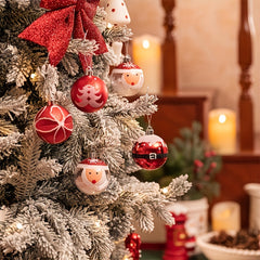 9pcs Santa Claus Print Xmas Tree Pendant